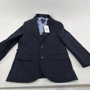J.Crew Boys Crewcuts Thompson Suit Jacket in Navy Chino Size 4-5 New